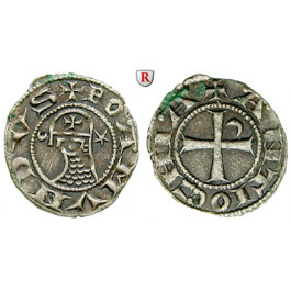 Kreuzfahrerstaaten, Antiochia - Fürstentum, Bohemund III., Denar 1163-1201, vz