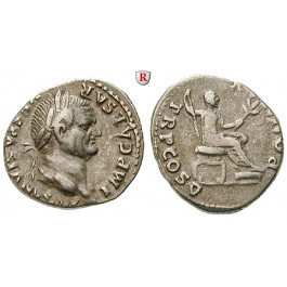 Römische Kaiserzeit, Vespasianus, Denar 74, ss+