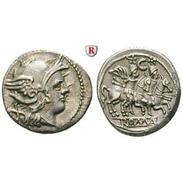 Römische Republik, Anonym, Denar 208-206 v.Chr., vz