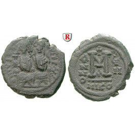 Byzanz, Justin II., Follis Jahr 8 = 572-573, f.ss