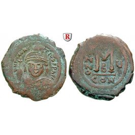 Byzanz, Mauricius Tiberius, Follis 586-587, Jahr 5, ss
