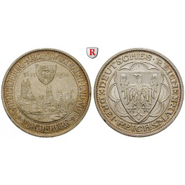 Weimarer Republik, 3 Reichsmark 1931, Magdeburg, A, vz+, J. 347