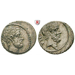 Römische Republik, M. Junius Brutus, Denar 54 v.Chr., vz-st