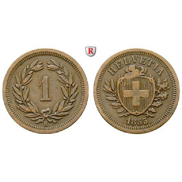 Schweiz, Eidgenossenschaft, Rappen 1855, ss