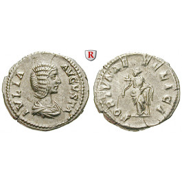 Römische Kaiserzeit, Julia Domna, Frau des Septimius Severus, Denar 207, vz/ss