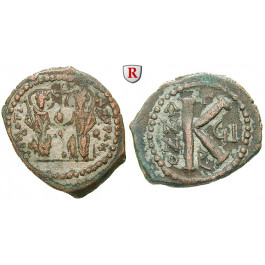 Byzanz, Justin II., Halbfollis (20 Nummi) Jahr 7 = 571-572, ss