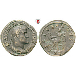 Römische Kaiserzeit, Maximinus I., Sesterz 236-238, ss+