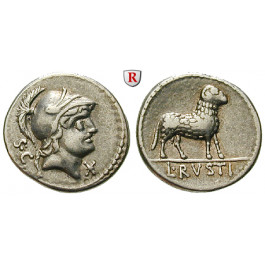 Römische Republik, L. Rustius, Denar 76 v.Chr., ss+