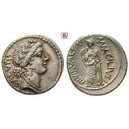 Römische Republik, Man. Acilius Glabrio, Denar 49 v.Chr., vz-st