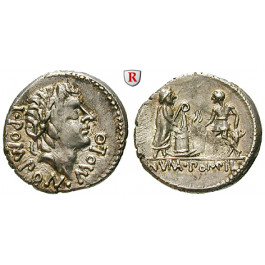 Römische Republik, L. Pomponius Molo, Denar 97 v.Chr., ss-vz