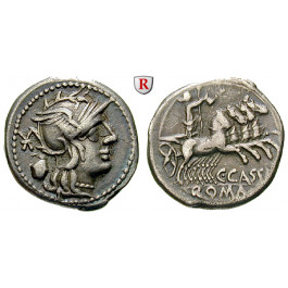 Römische Republik, C. Cassius, Denar 126 v.Chr., ss+