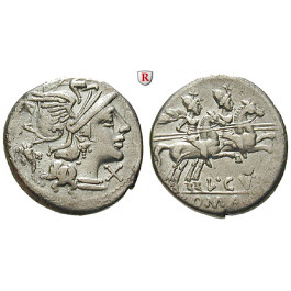 Römische Republik, L. Cupiennius, Denar 147 v.Chr., ss+