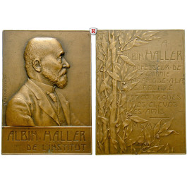 Personenmedaillen, Haller, Albin - Französischer Chemiker, Bronzemedaille o.J. (1912), f.prfr.