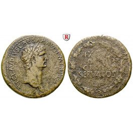 Römische Kaiserzeit, Claudius I., Sesterz 50-54, ss/f.ss