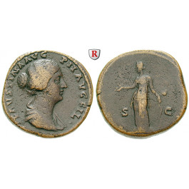 Römische Kaiserzeit, Faustina II., Frau des Marcus Aurelius, Sesterz 145-146, ss