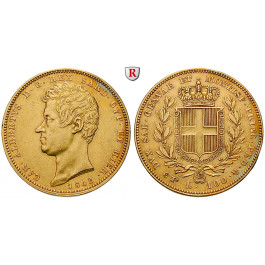 Italien, Königreich Sardinien, Carlo Alberto, 100 Lire 1842, 29,03 g fein, ss