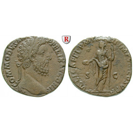 Römische Kaiserzeit, Commodus, Sesterz 187, f.vz/ss+
