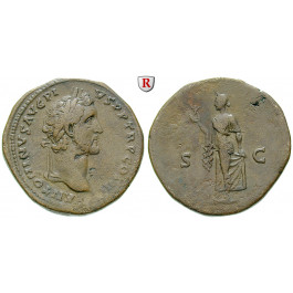 Römische Kaiserzeit, Antoninus Pius, Sesterz 140-144, ss+