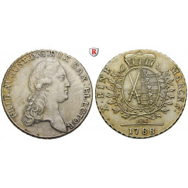 Sachsen, Albertinische Linie, Friedrich August III., Konventionstaler 1788, f.vz