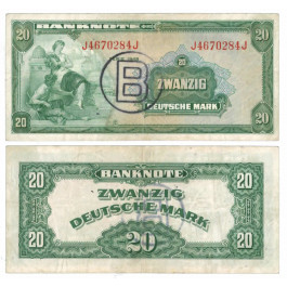Bundesrepublik Deutschland, 20 DM 1948, III, Rb. 241a