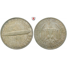 Weimarer Republik, 5 Reichsmark 1930, Zeppelin, G, ss-vz, J. 343