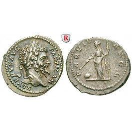 Römische Kaiserzeit, Septimius Severus, Denar 198-200, vz/ss