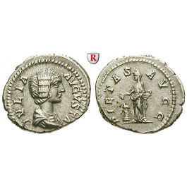 Römische Kaiserzeit, Julia Domna, Frau des Septimius Severus, Denar 204, ss-vz