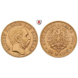 Deutsches Kaiserreich, Sachsen, Albert, 10 Mark 1881, E, vz, J. 261