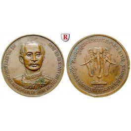 Thailand, Rama V. (Chulalongkorn Maharat), Bronzemedaille 1897, f.vz