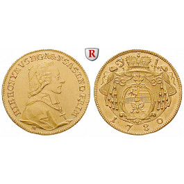 Salzburg, Bistum, Hieronymus von Colloredo, Dukat 1780, vz+/st