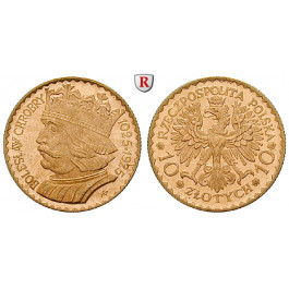 Polen, 2. Republik, 10 Zlotych 1925, 2,9 g fein, vz