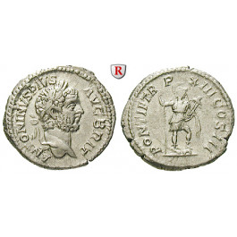 Römische Kaiserzeit, Caracalla, Denar 210, f.vz