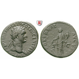 Römische Kaiserzeit, Domitianus, As 92-94, ss+/ss