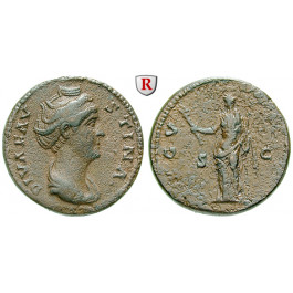 Römische Kaiserzeit, Faustina I., Frau des Antoninus Pius, As nach 141, ss+/ss