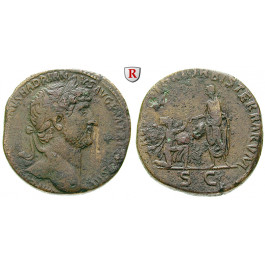 Römische Kaiserzeit, Hadrianus, Sesterz 119-121, ss
