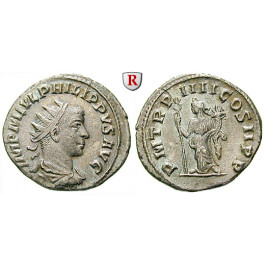 Römische Kaiserzeit, Philippus II., Antoninian 249, ss+