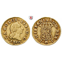Spanien, Carlos III., 1/2 Escudo 1760, ss
