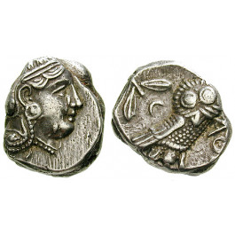 Attika, Athen, Tetradrachme 393-350 v.Chr., ss-vz