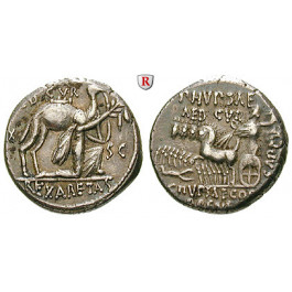 Römische Republik, M. Aemilius Scaurus und Pub. Plautius Hypsaeus, Denar 58 v.Chr., ss-vz/ss+