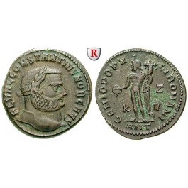 Römische Kaiserzeit, Constantius I., Caesar, Follis 300-301, f.vz