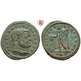 Römische Kaiserzeit, Constantius I., Caesar, Follis 296, ss-vz/vz