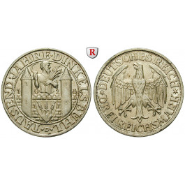 Weimarer Republik, 3 Reichsmark 1928, Dinkelsbühl, D, vz-st, J. 334