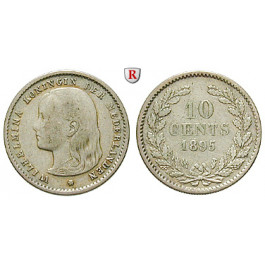 Niederlande, Königreich, Wilhelmina I., 10 Cents 1895, f.ss