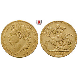 Grossbritannien, George IV., Sovereign 1824, 7,32 g fein, ss