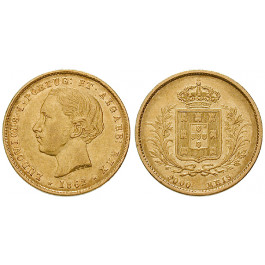 Portugal, Luis I., 5000 Reis 1862, 8,12 g fein, ss