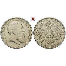 Deutsches Kaiserreich, Baden, Friedrich I., 2 Mark 1906, G, ss, J. 32