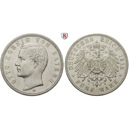 Deutsches Kaiserreich, Bayern, Otto, 5 Mark 1913, D, ss-vz, J. 46