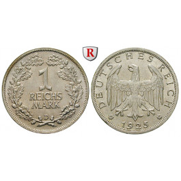 Weimarer Republik, 1 Reichsmark 1925, D, vz-st, J. 319