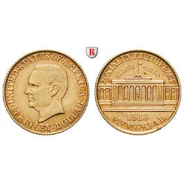 USA, Dollar 1916, 1,5 g fein, vz