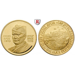Personenmedaillen, Tito, Josip Broz - Jugoslawischer Politiker, Goldmedaille 1973, 7,25 g fein, st aus PP